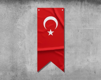 Turkey Pennant Flag Banner | Country Flag Banner | High Quality Materials | Size: 50x120 cm