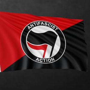 Antifa Aktion Fahne | Anarchie Antifa | Hochwertige Materialien