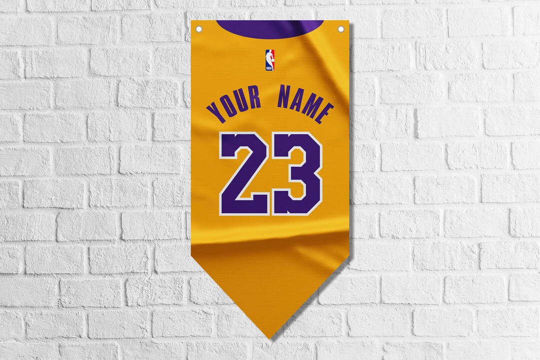 Customizable Los Angeles Lakers Kit Pennants Personalized Swallowtail