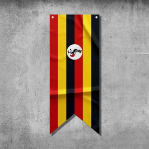 Uganda Pennant Flag Banner | Country Flag Banner | High Quality Materials | Size: 50x120 cm