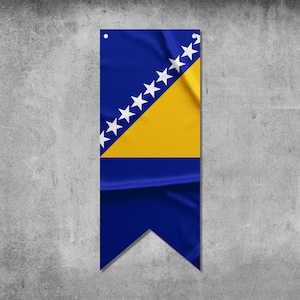 Bosnia and Herzegovina Pennant Flag Banner | Country Flag Banner | High Quality Materials | Size: 50x120 cm