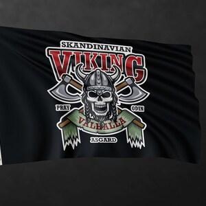 Bandera de calavera vikinga escandinava / Materiales de alta calidad