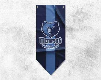 Striscione con bandiera dei Memphis Grizzlies / Striscione da basket / Materiali di alta qualità / Dimensioni: 50 x 120 cm