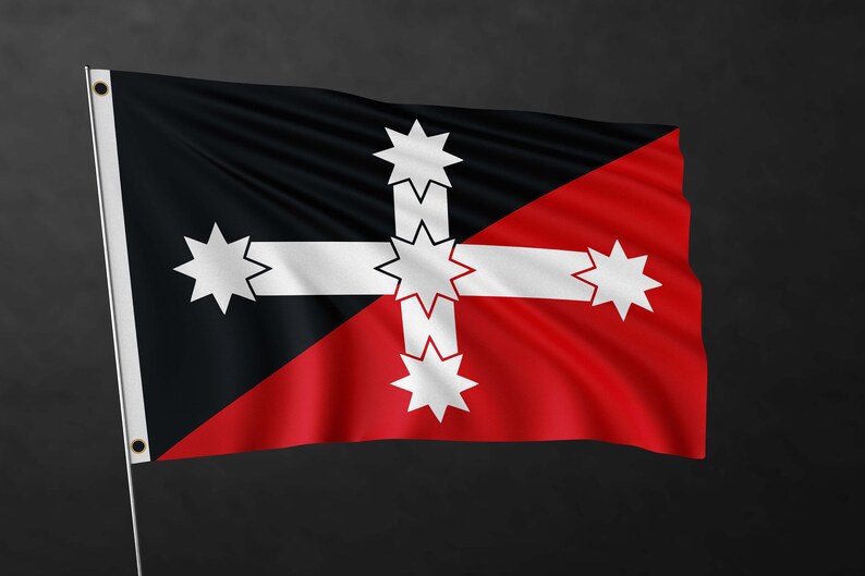 Anarchist Communist Eureka Flag Anarchy Antifa High Quality Materials image 1