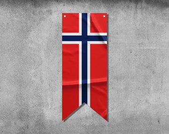 Bandera de Noruega / Bandera de país / Materiales de alta calidad / Tamaño: 50 x 120 cm