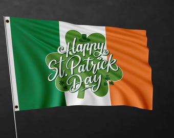 St. Patrick's Day-flagga I | Utomhus- och inomhusflaggor | Flaggor i olika storlekar | Högkvalitativa material