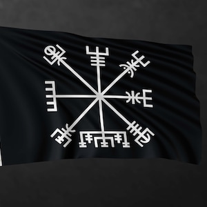 Vegvisir Flag Banner | Viking Style Flag Banner | Nordic Style Flag | High Quality Materials