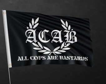 Bandera ACAB / Todos los policías son bastardos / 1312 / / Materiales de alta calidad