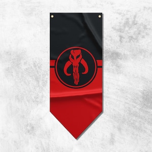 Boba Fett Crest Mandalorian Pennant Flag Banner | High Quality Materials | Size: 50x120 cm