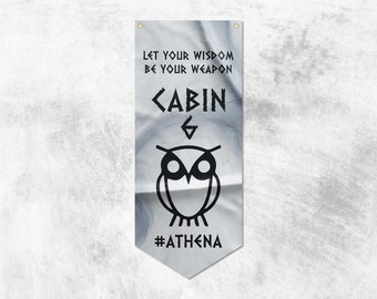 Camp Half Blood Cabins Pennant Flag Banner | Cabin 6 Athena | High Quality Materials | Size: 50x120 cm