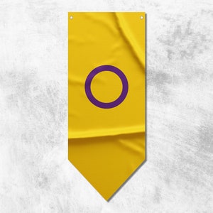 Intersex Wimpelkette | Pride Flaggen Banner | Hochwertige Materialien | Maße: 50 x 120 cm