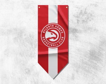 Bandera de los Atlanta Hawks / Bandera de baloncesto / Materiales de alta calidad / Tamaño: 50 x 120 cm
