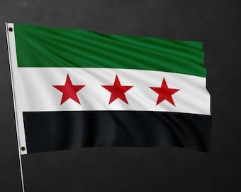 Ny Syriens flaggbanderoll | Landsflaggor | Nationsflaggor | Högkvalitativa material