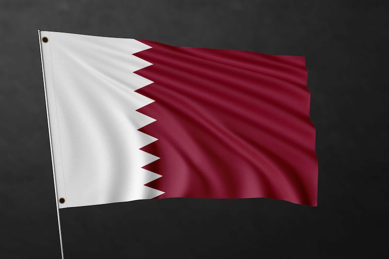 Qatars flaggbanderoll, Qatars flaggtyg, stor vägghängande flagga, utomhus- och inomhusdekor, fotbollsfanflagga, landsflaggadekor bild 1
