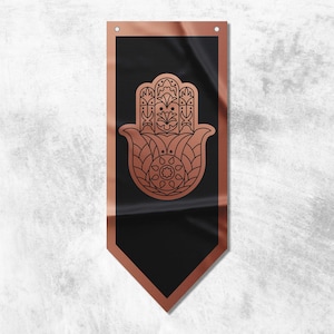 Bandeira da bandeira da flâmula de Hamsa | Materiais de alta qualidade | Tamanho: 50x120 cm