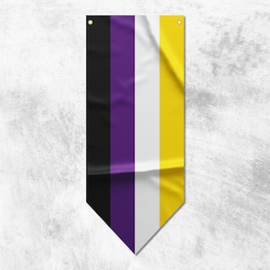 Nonbinary Wimpelkette | Pride Flaggen Banner | Hochwertige Materialien | Maße: 50 x 120 cm