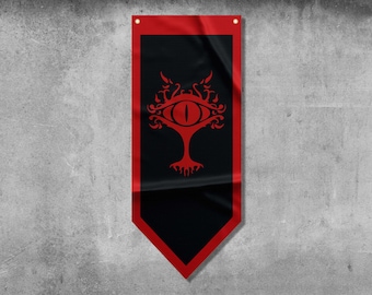 Bandiera con stendardo LOTR Occhio di Sauron / Materiali di alta qualità / Dimensioni: 50 x 120 cm