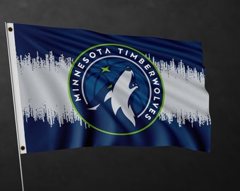 Minnesota Timberwolves Bandiera Banner / Decorazione per la casa / Decorazione murale / Bandiera per esterni e interni / Materiali di alta qualità