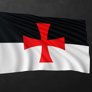 Bandera de las Cruzadas de los Caballeros Templarios / Banderas históricas y de organizaciones / Materiales de alta calidad