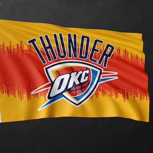 Oklahoma City Thunder Flag Banner | Home Decor | Wall Decor | Outdoor & Indoor Flag | High Quality Materials