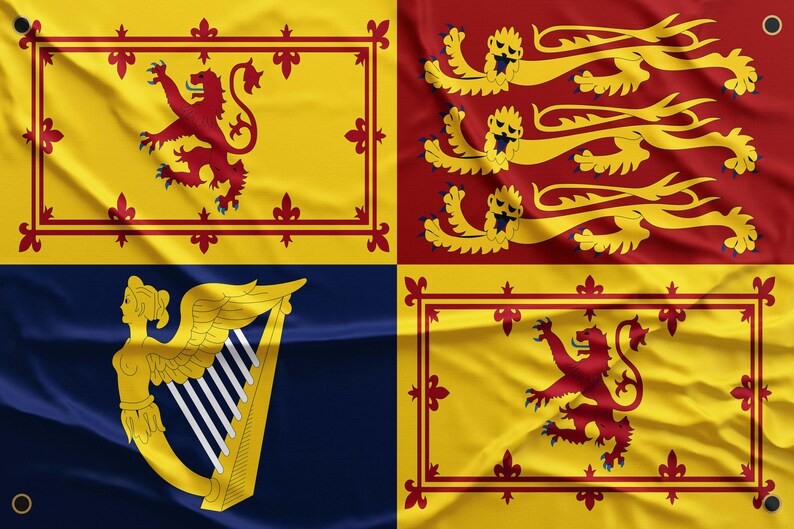 Royal Standart of the United Kingdom in Scotland Flag Banner ...