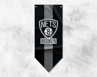 Brooklyn Nets Pennant Flag Banner | Basketball Banner | High Quality Materials | Size: 50x120 cm