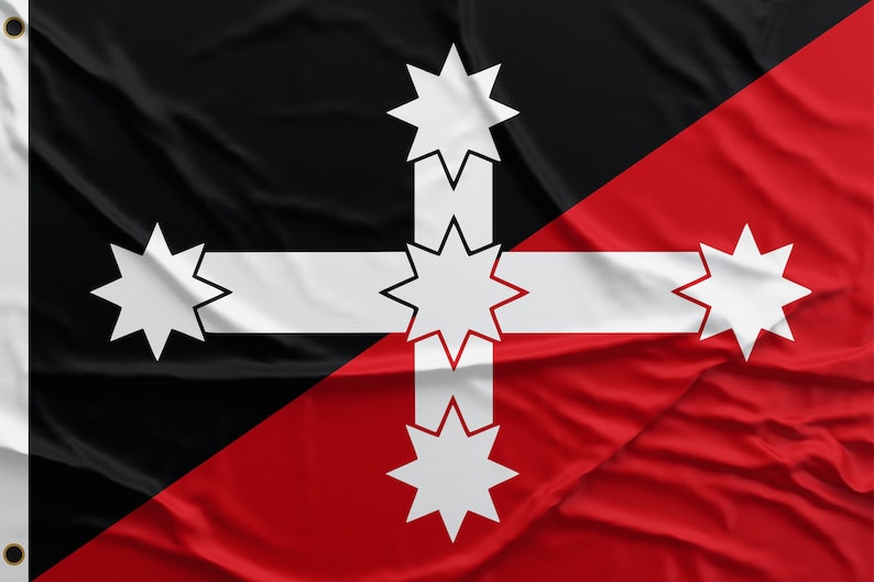 Anarchist Communist Eureka Flag Anarchy Antifa High Quality Materials image 2