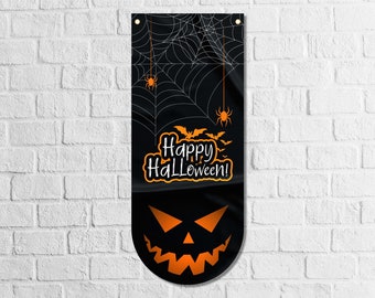 Happy Halloween Wimpel Flagge Banner | Halloween Albtraum | Hochwertige Materialien | Maße: 50 x 120 cm