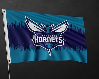 Bandera de poliéster de los Charlotte Hornets / Decoración para interiores y exteriores