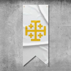 Kingdom of Jerusalem Pennant Flag Banner | High Quality Materials | Size: 50x120 cm