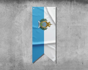 San Marino Pennant Flag Banner | Country Flag Banner | High Quality Materials | Size: 50x120 cm