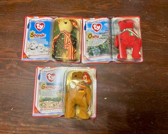 Ty McDonalds Teenie Beanie International II Bears Set of 3 Collectible 2000