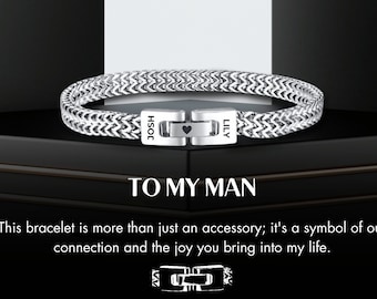 Personalized Engraved Name Bracelet, Couples bracelet, Custom Infinity Engraved Bracelet, Stainless Steel Bracelet, Birthday Gift for Him