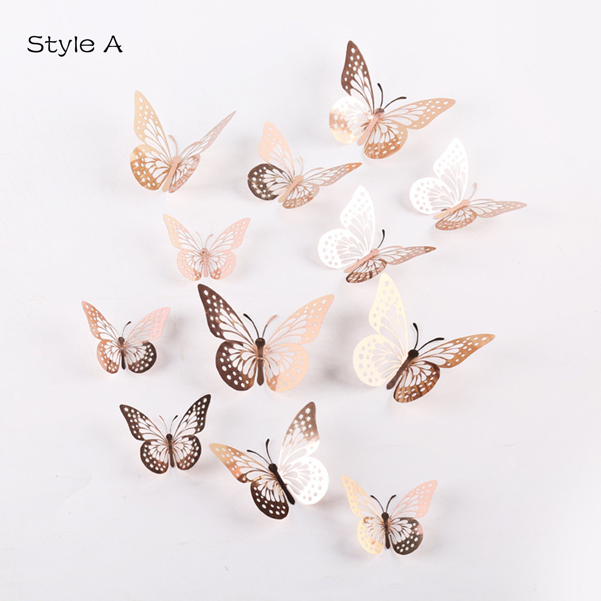Rose Gold 3D Butterfly for Party Wedding Decoratio 10 Pieces Etsy