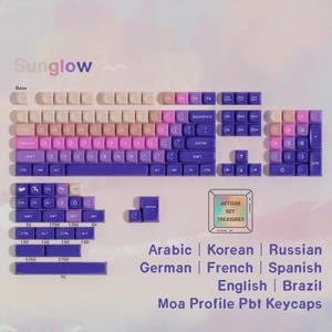 Custom Keycap Set Arabic Korean German French Spanish Brazilian Russian Full Keycap Set Moa Profile Split Layout 7u Spacebar, Pbt Keycaps