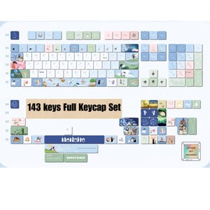 143 Keys Ghibli Anime Japanese Style Keycap Set | PBT Custom & Handmade For All Mechanical Keyboard Cherry MX And MX Style Switches | Gift