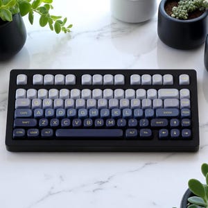 Gradient Keycaps Top Print, PBT Keycaps MOA Keycap, Blue Keycap Set For Mechanical Keyboard, Custom Gradient Keycaps Set, Keycaps full set