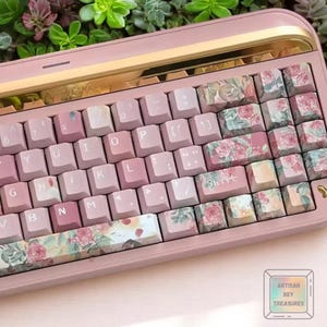 127 Keys Rose Keycap Set Floral Keycap Set Mechanical Keyboard Cute Keycap Set Pink Cherry Profile Unique Van Gogh Oil Painting Keycaps