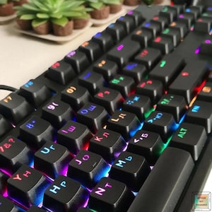 132 Keys French, Spanish, Russian, Korean Layouts | For Mechanical Keyboards with MX Switches | Backlit Keycap Set Black, Pink, White, Blue