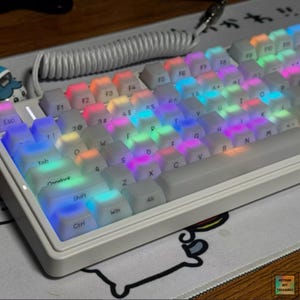 Transparent English Korean Keycap Set: OEM Profile, Cherry MX Compatible