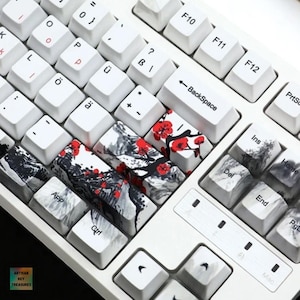 Blossom Multilingual Keycap Set 128 Keys OEM Profile Custom Keycap Set Korean German French Spanish Russian Japanese English Full Keycap Set
