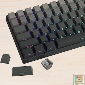 グラデーショングレー PBT キーキャップセット: Cherry プロファイル、バックライト付きメカニカルキーボード