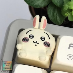 Tecla Chikawa | Tecla de resina personalizada | Tecla de gato de resina con dibujos kawaii | Teclas MX Switch | Teclas creativas