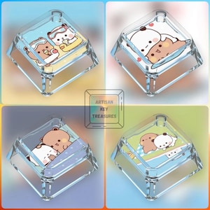 Bubu Dudu Keycaps | Cute and Funny Transparent Keycaps | Anime Keycaps Backlit KeyCaps for 61/64/68/84/75/86Keys Gaming Mechanical Keyboard
