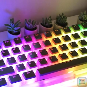 Full Keycap Set, 129 Keys Pudding Keycap Set PBT Double Shot Keycap For Mx Switch Mechanical Keyboard ISO/Ansi Layout RGB backlit Keycaps