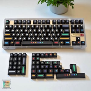 Black Dots Cherry Profile Keycap Set: Transparent ABS or Opaque PBT