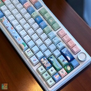 143 Keys Ghibli Anime Japanese Style Keycap Set | PBT Custom & Handmade For All Mechanical Keyboard Cherry MX And MX Style Switches | Gift