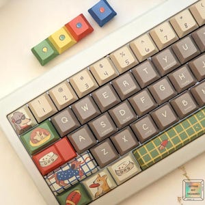 Puppy Keycap Set: 142 PBT Cherry Profile Keycaps for Mechanical Keyboard