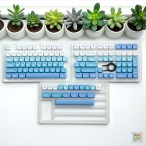 Gradient Keycaps Set, PBT Keycaps MOA Keycap, Blue Keycap Set For Mechanical Keyboard, Custom Gradient Keycaps Set, Keycaps full set