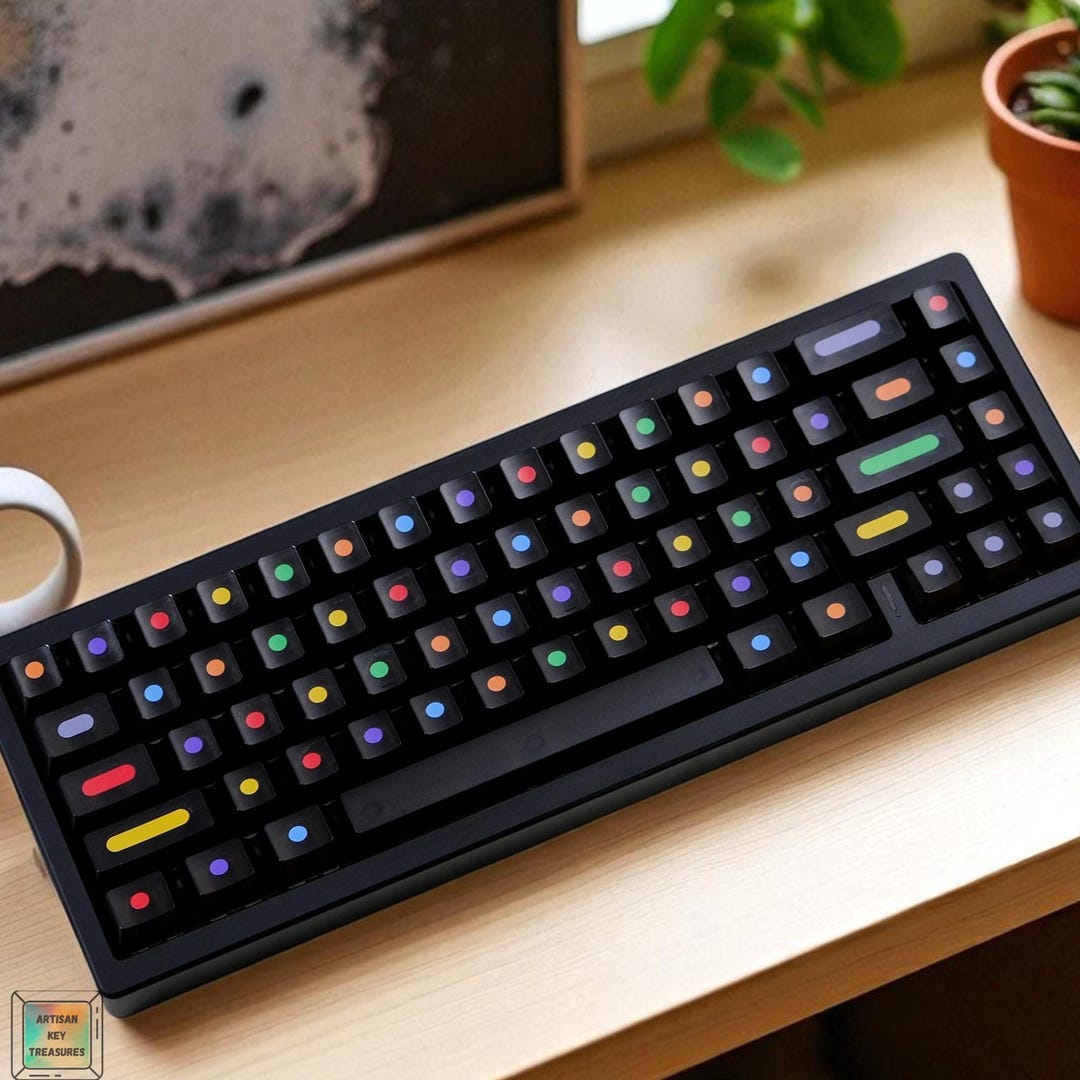 Black Dots Cherry Profile Keycap Set: Transparent ABS or Opaque PBT ...